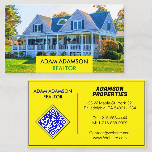 Luxury Real Estate Agent (Create QR) Realtor Business Card (Elegant Professional Real Estate Business Card)