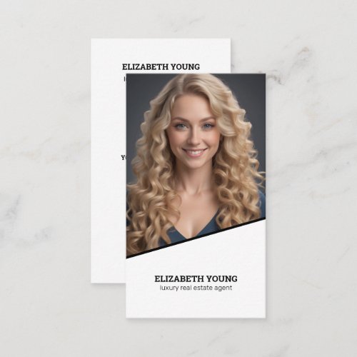 Luxury Real Estate Agent Custom Photo and QR Business Card