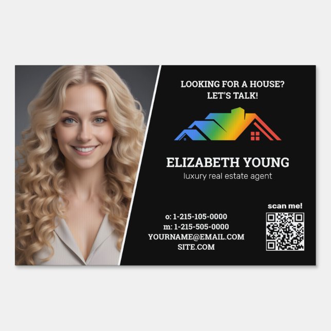 🏡Luxury Real Estate Agent Custom Photo Sign (Back)
