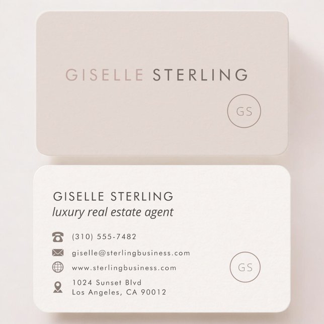 Luxury Real Estate Agent Feminine Professional  Business Card (Creator Uploaded)