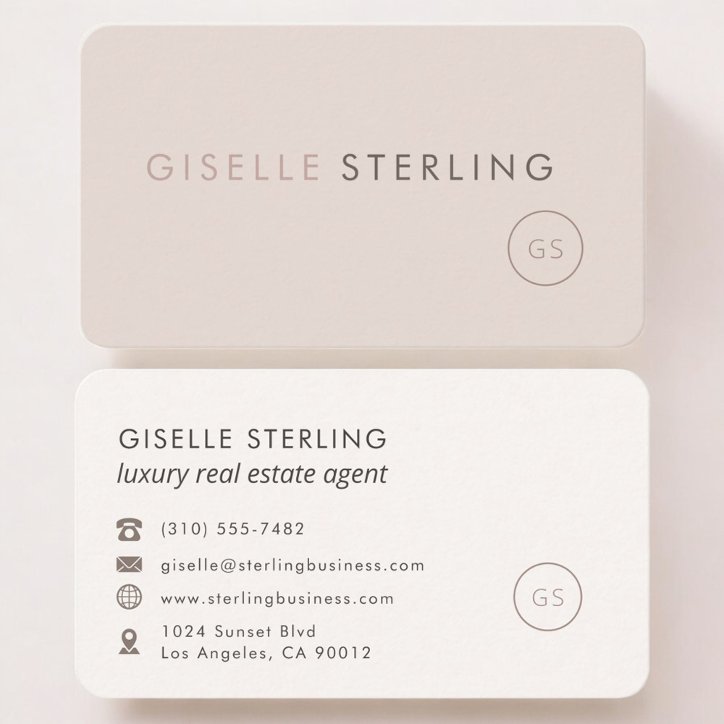 Luxury Real Estate Agent Feminine Professional Business Card