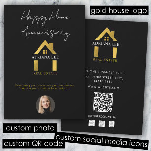 Luxury Real Estate Agent Happy Home Anniversary Invitation