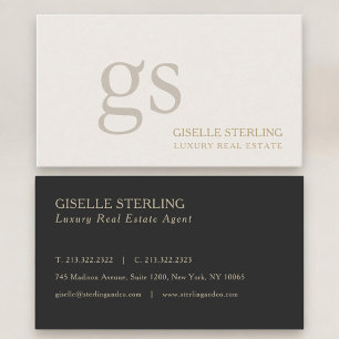 Luxury Real Estate Agent Monogram Professional Business Card