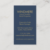 Luxury Real Estate Agent Realtor Property Manager  Business Card (Back)