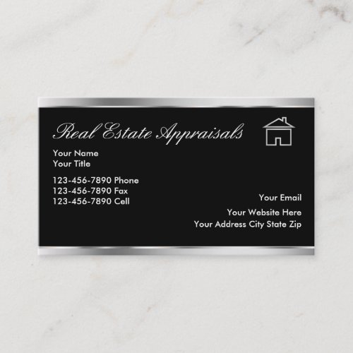 Luxury Real Estate Appraiser Business Cards