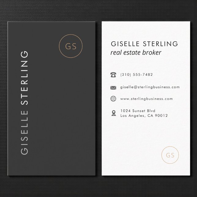 Luxury Real Estate Broker Black Gold Elegant Business Card (Creator Uploaded)