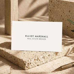 Luxury Real Estate Broker Modern Minimalist Ivory Business Card