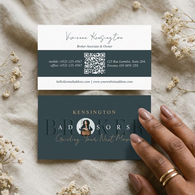 Luxury Real Estate Broker Professional Photo QR Business Card (Luxury Real Estate Broker Professional Photo QR Business Card)