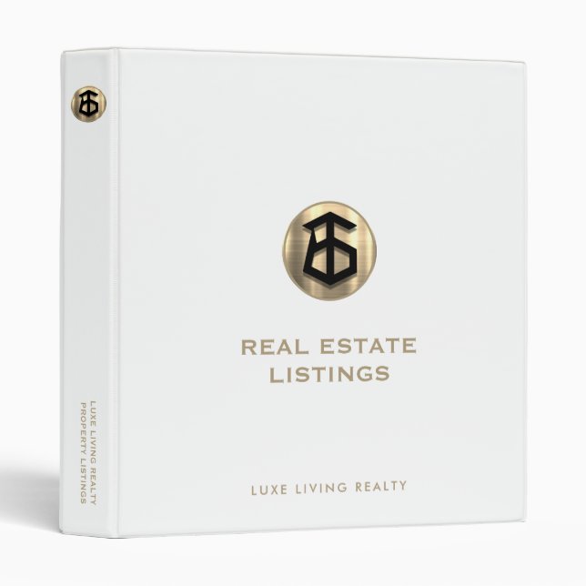 Luxury Real Estate Listings Binder (Front/Spine)