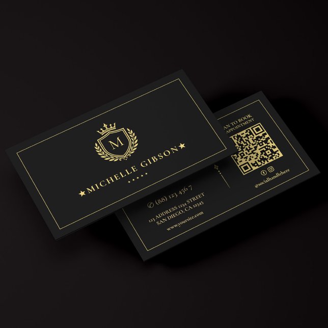 Luxury Real Estate Monogram Crest Crown Frame Business Card (Luxury Real Estate Monogram Crest Crown Frame Business Card
)