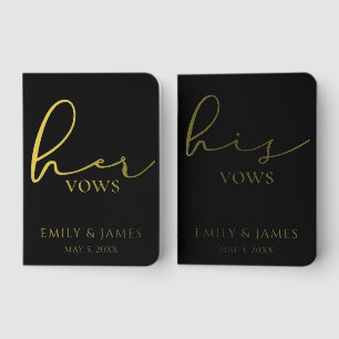 Luxury Real Foil Wedding Vow Book Set