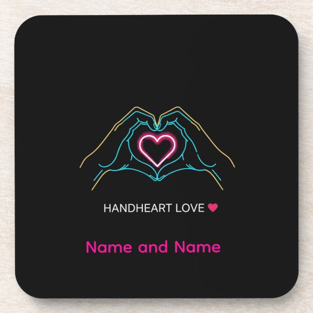 Luxury Realistic Couple Holding Hands Gold Ring An Beverage Coaster (Front)