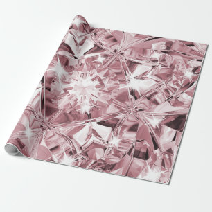 Luxury Realistic Diamond Texture Elegant Pink Wrapping Paper