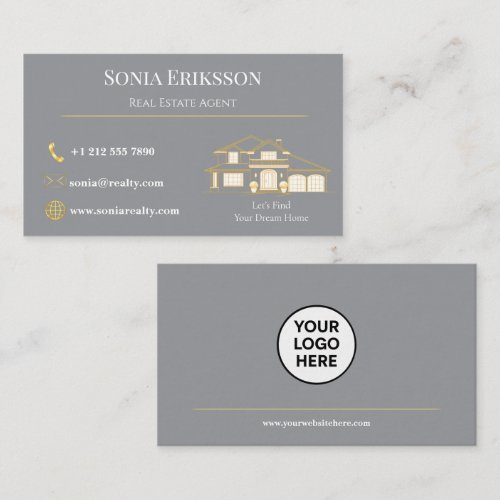 Luxury Realtor Business Card Gold Minimal