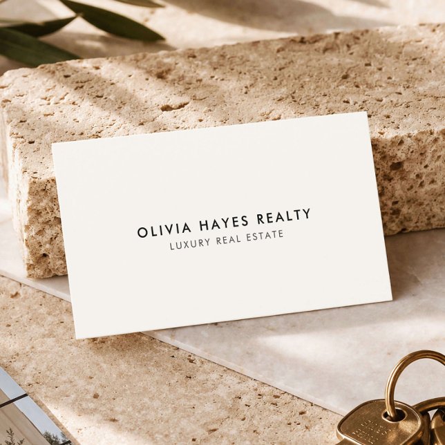 Luxury Realtor Minimalist Real Estate Ivory Business Card (Creator Uploaded)