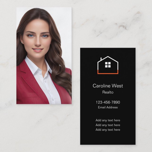 Luxury Realtor Portrait Silk Style Business Cards (Front/Back)
