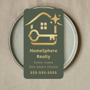 Luxury Realtor Real Estate Agent Broker Dark Green Business Card