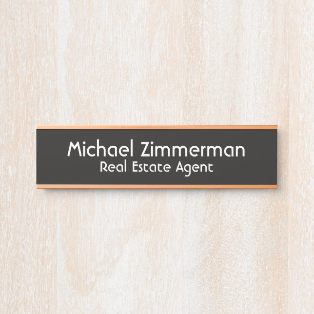Luxury Realtor Real Estate Agent Office Door Sign (Front)