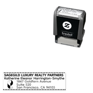 Luxury Realty Return Address Logo Mini Trodat 4911 Self-inking Stamp