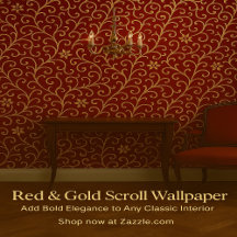 Luxury Red and Gold Damask Floral Scroll