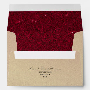 Luxury Red and Gold Wedding Envelope