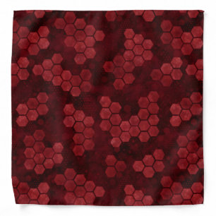 Luxury Red Black Hexagon Patterns Abstract Magic Bandana