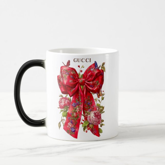 Luxury Red Bow Color Morphing Mug (Left)