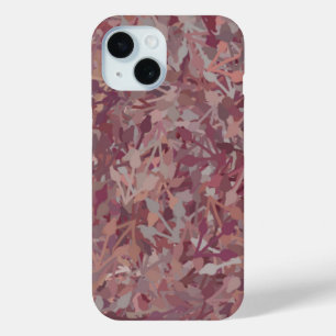 Luxury Red Brown Gray Watercolor Abstract Art iPhone 15 Case
