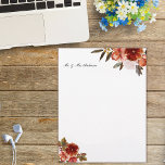 Luxury Red burgundy roses, watercolor style Letterhead<br><div class="desc">Luxury Red burgundy roses, watercolor style letterhead, designed for women who appreciate the exquisite beauty of red burgundy roses. This letterhead showcases luxurious red burgundy roses in a sophisticated watercolor style, offering a perfect blend of elegance, femininity, and delicacy. It's the ideal choice for adding a personal touch of luxury...</div>