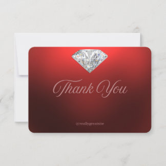 Luxury Red Diamond Business Thank You Card