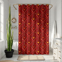 Luxury Red Gold Art Deco Abstract Pattern