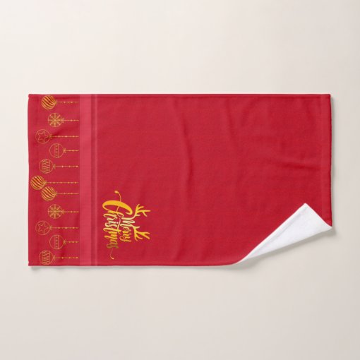 Luxury Red & Gold Christmas Bath Towel Set | Zazzle