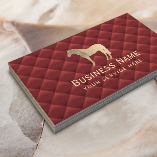 Luxury Red  Gold Horse Horseback Riding Equine  Business Card