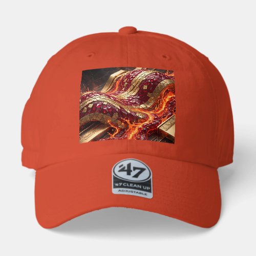 Luxury Red Gold Mosaic Wave Hat