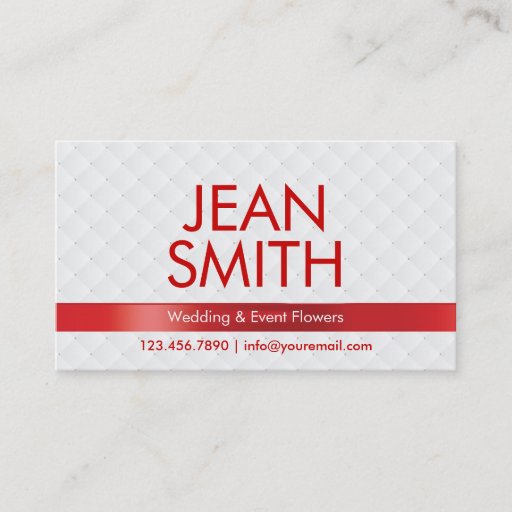 Customizable Luxury Red Ribbon Florist Business Card