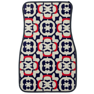 Luxury Red White and Blue Car Floor Mat