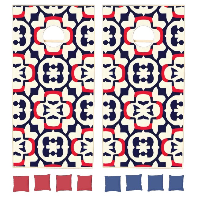 Luxury Red White and Blue Cornhole Set (Set)