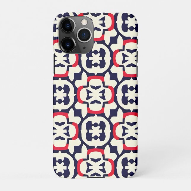 Luxury Red White and Blue iPhone Case (Back)