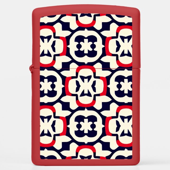 Luxury Red White and Blue Zippo Lighter (Front)