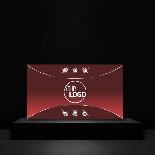 Luxury Red with Silver Decor Diamonds and Logo Business Card