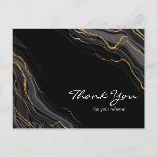 Luxury Referral Thank You Card Marble Gold