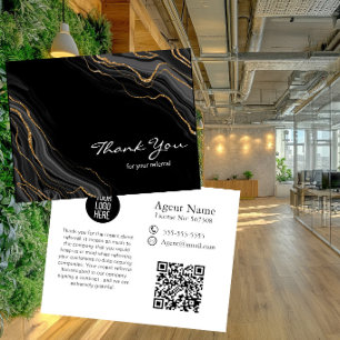 Luxury Referral Thank You Card Marble Gold