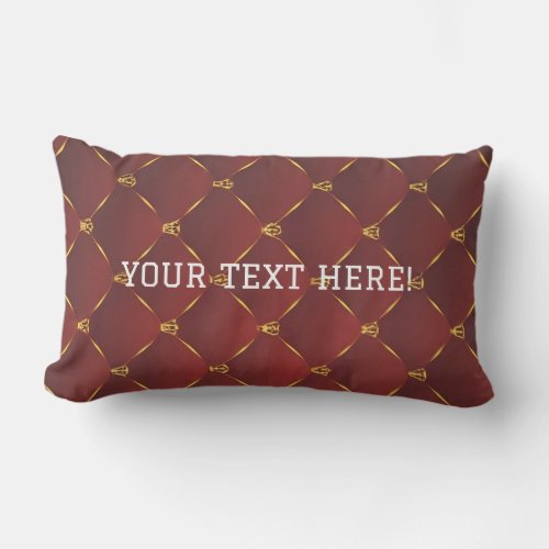 Luxury Regal Red Elegance Vintage Charm Pattern Lumbar Pillow