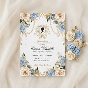 Luxury Regency Winter Tea Party bridal shower Invitation
