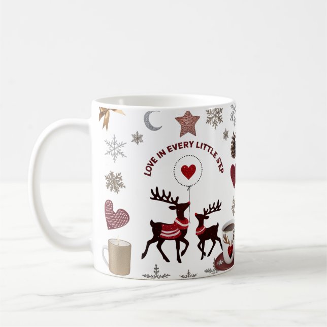 Luxury Reindeer Mommy & Baby "Love in Every Little Coffee Mug (Left)
