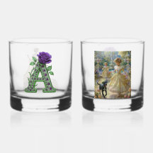 Luxury Rocks Glass Set - Personalized Monogram A