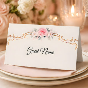 Luxury Rococo Blush Wedding Place Card