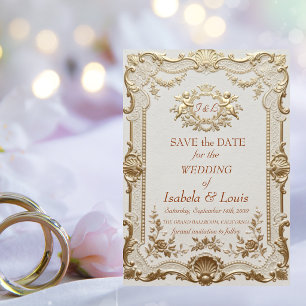 Luxury Rococo Elegant French Lace Wedding Save The Date