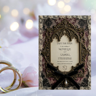 Luxury Rococo Victorian Lace Gothic Save the Date