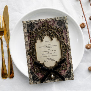 Luxury Rococo Victorian Lace Wedding Menu